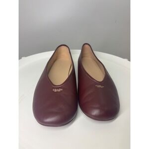 COACH Women's Leather Slip-On Flats in Burgundy